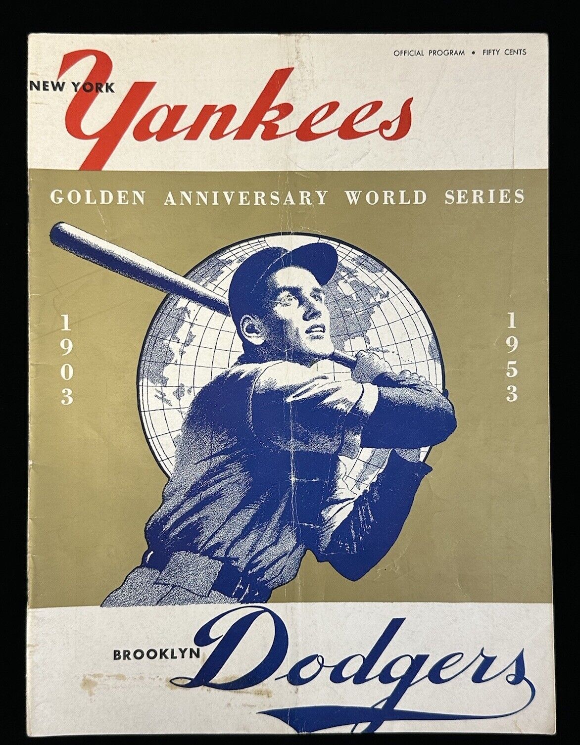 1953 New York Yankees World Series Program vs Brooklyn Dodgers - VG unscored