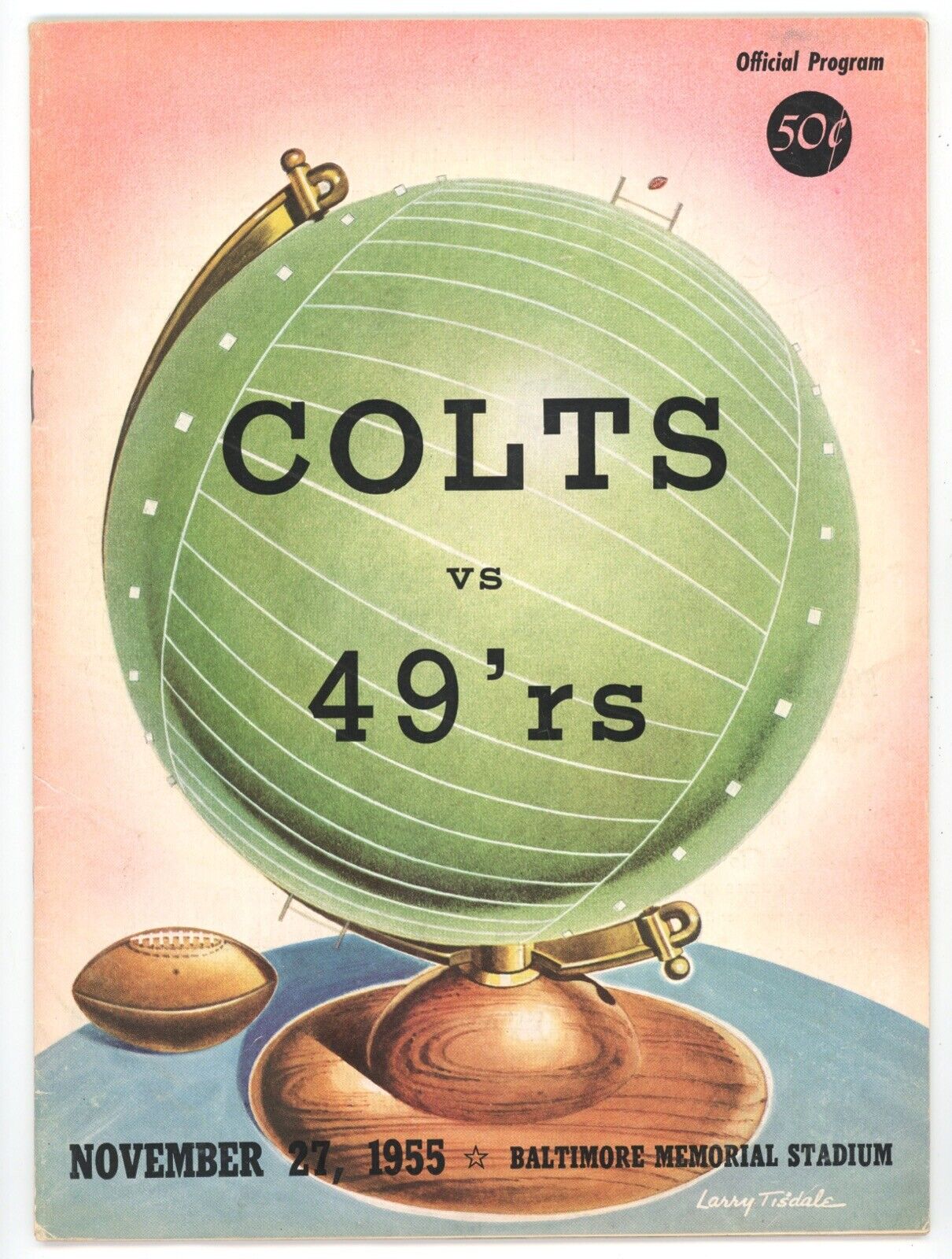 11/27/55 San Francisco 49ers vs Baltimore Colts Program