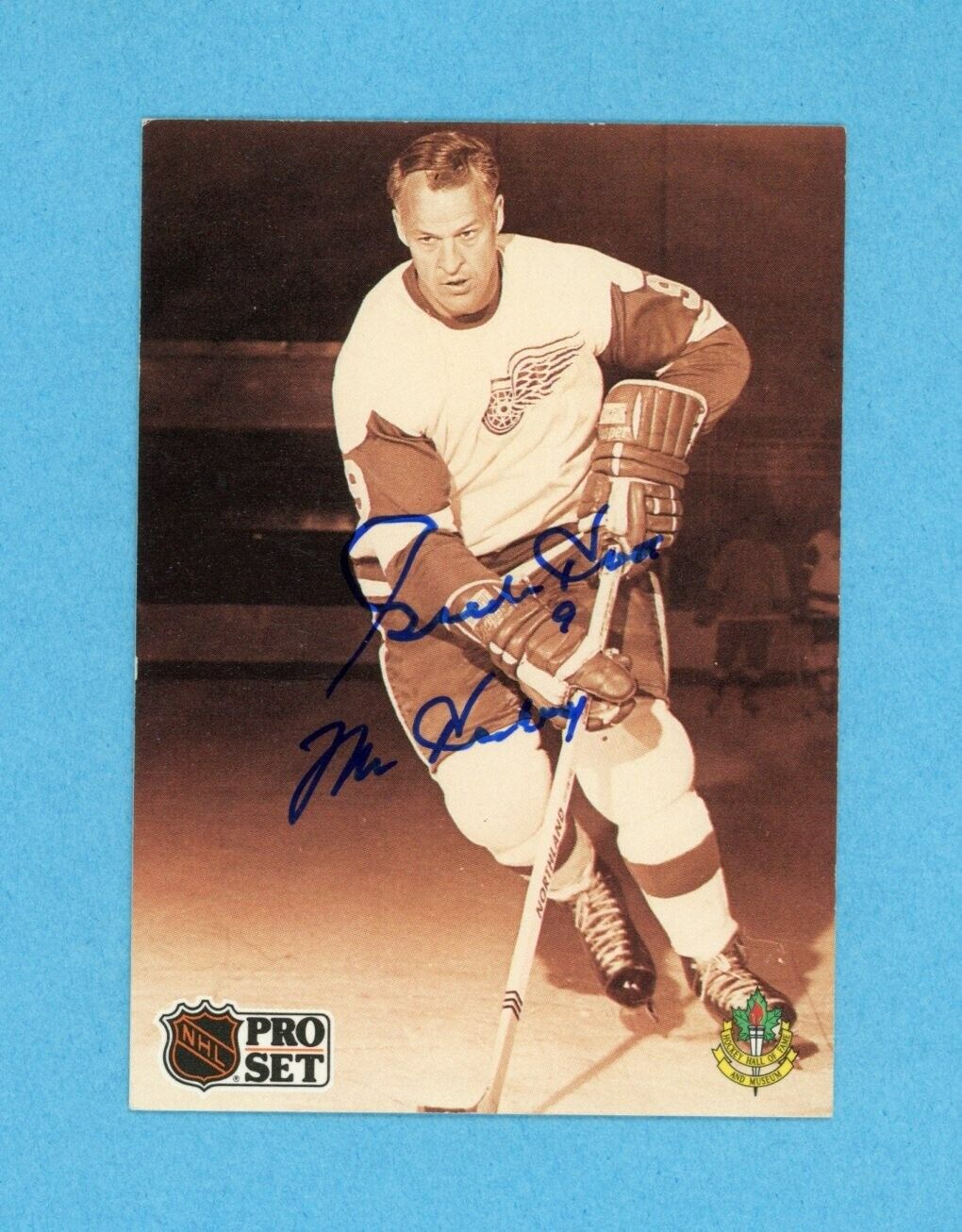 Gordie Howe Detroit Red Wings 1991-92 NHL Pro Set #344 Autographed Hockey Card