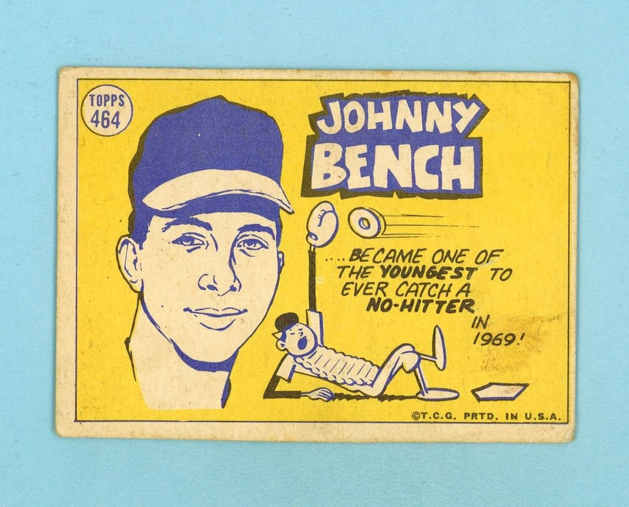 1970 Topps #464 Johnny Bench All-Star Cincinnati Reds Baseball Card Low Grade