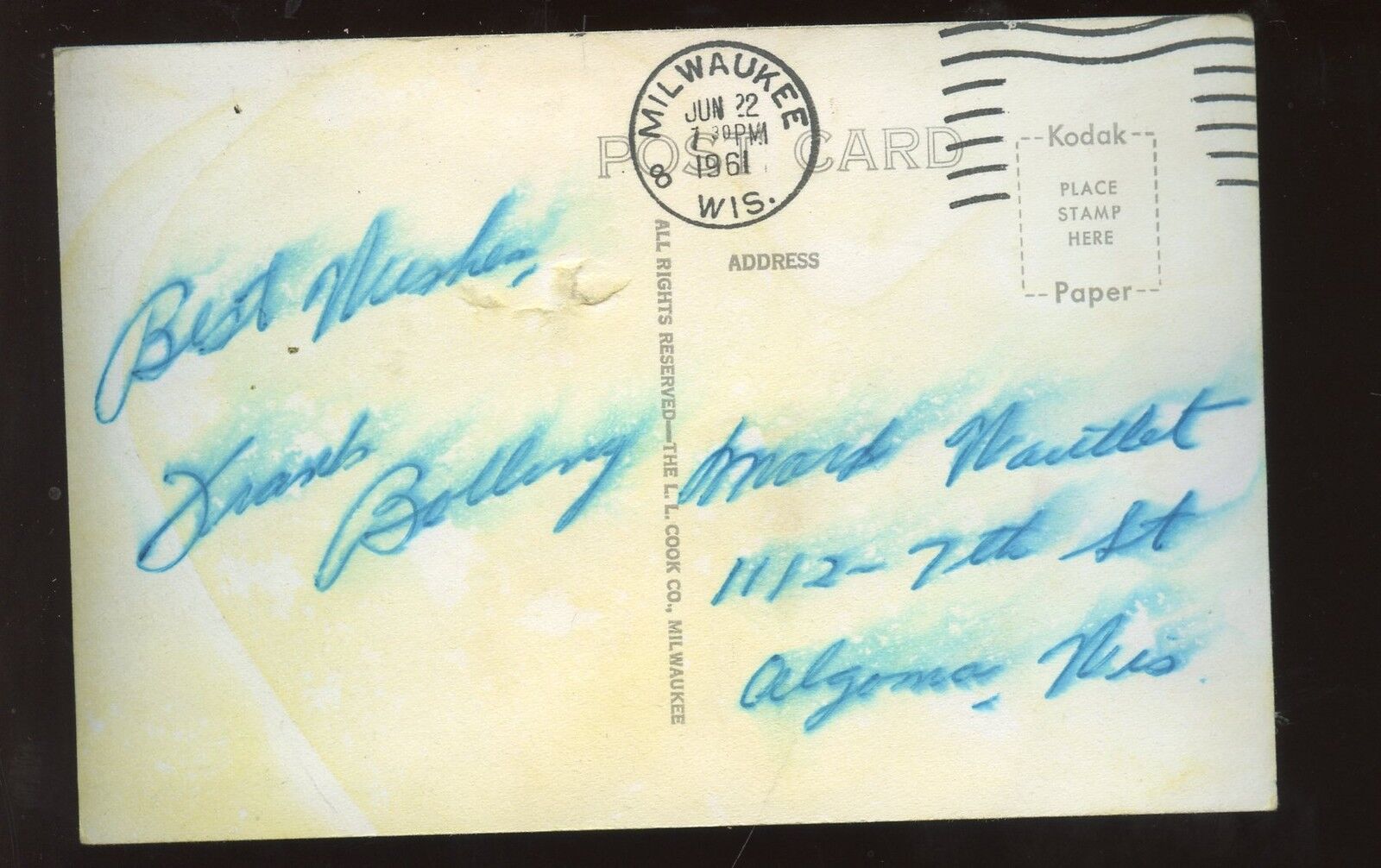 1961 Frank Bolling Milwaukee Braves SIGNED B&W Dated Postcard w/ Hologram