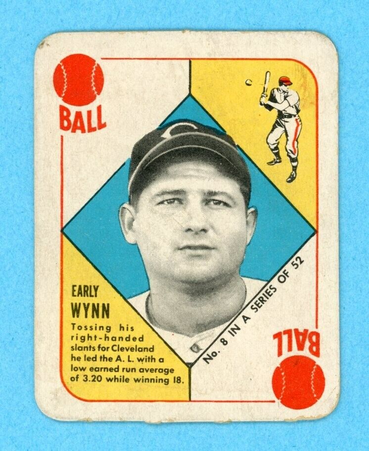 1951 Topps Red Back #8 Early Wynn Cleveland Indians Baseball Card Vg/Ex wrks