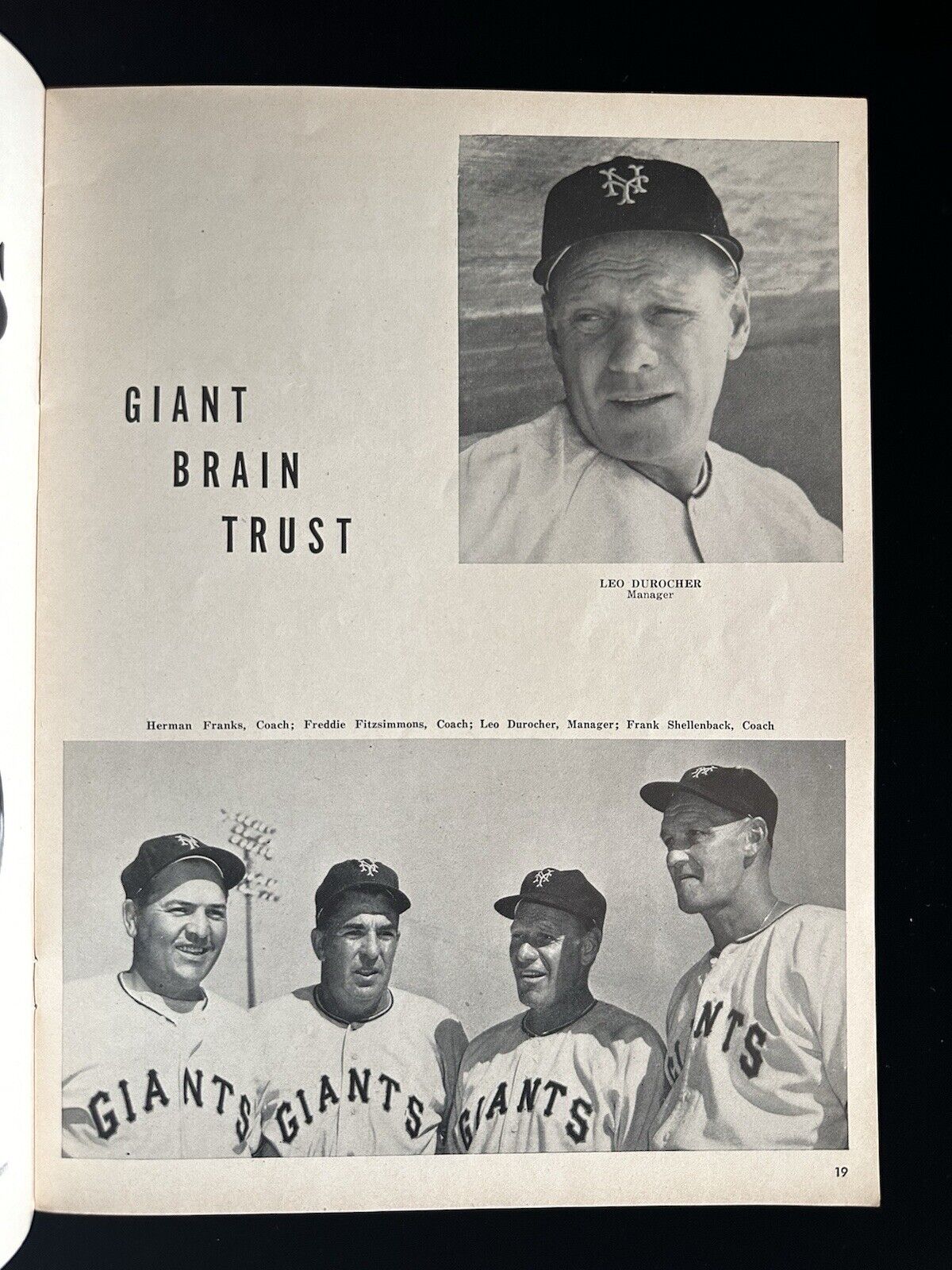 1951 NY Yankees World Series Program vs NY Giants - Mize Auto. - Unscored - EX