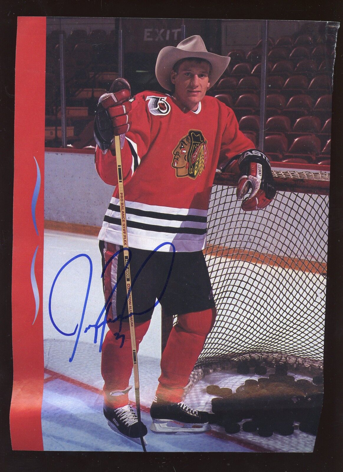 Jeremy Roenick Black Hawks Autographed 8" X 11" Magazine Page Hologram