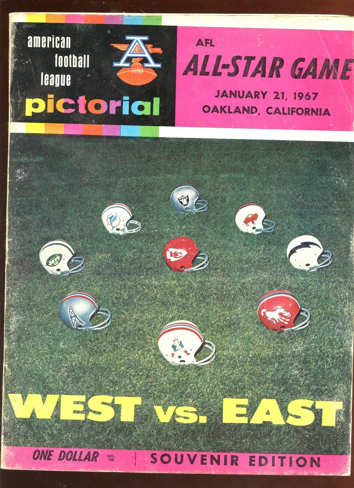 Jan 21 1967 AFL Football All Star Game Program at Oakland VG