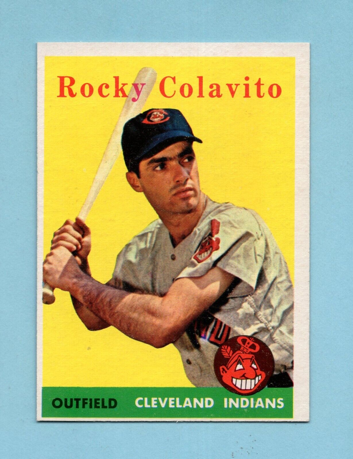 1958 Topps #368 Rocky Colavito Cleveland Indians Baseball Card NM o/c