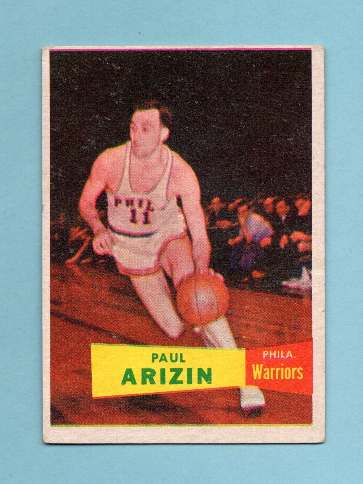 1957-58 Topps #10 Paul Arizin Philadelphia Warriors Rookie Basketball Card Vg/Ex