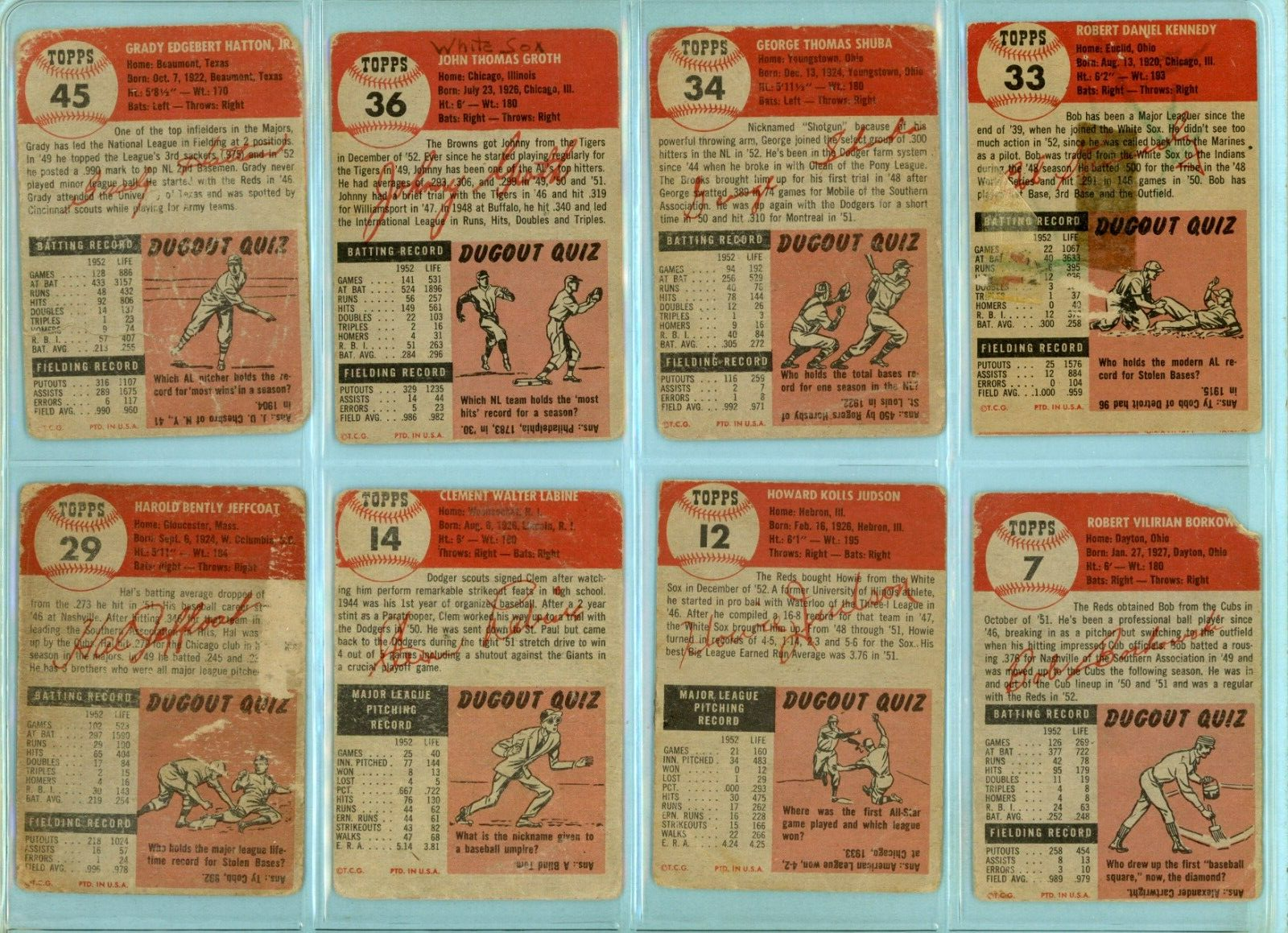 1953 Topps Starter Set Lot of 39 Different Baseball Cards Very Low Grade