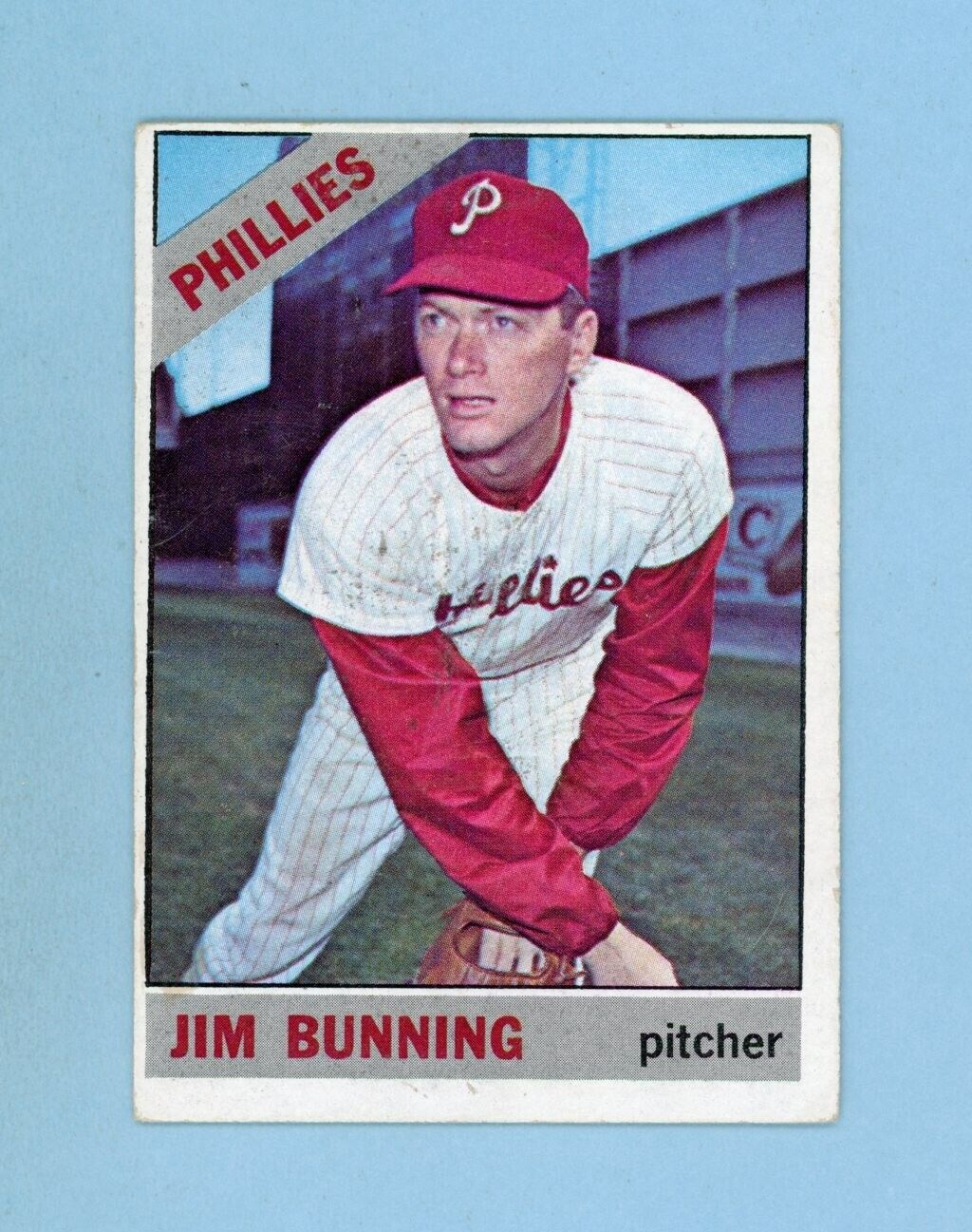 1966 Topps #435 Jim Bunning Philadelphia Phillies Baseball Card EX o/c twlsb