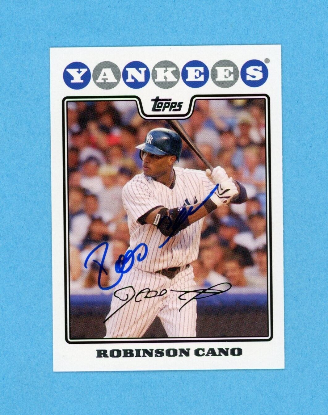 Robinson Cano New York Yankees 2008 Topps #136 Autographed Baseball Card