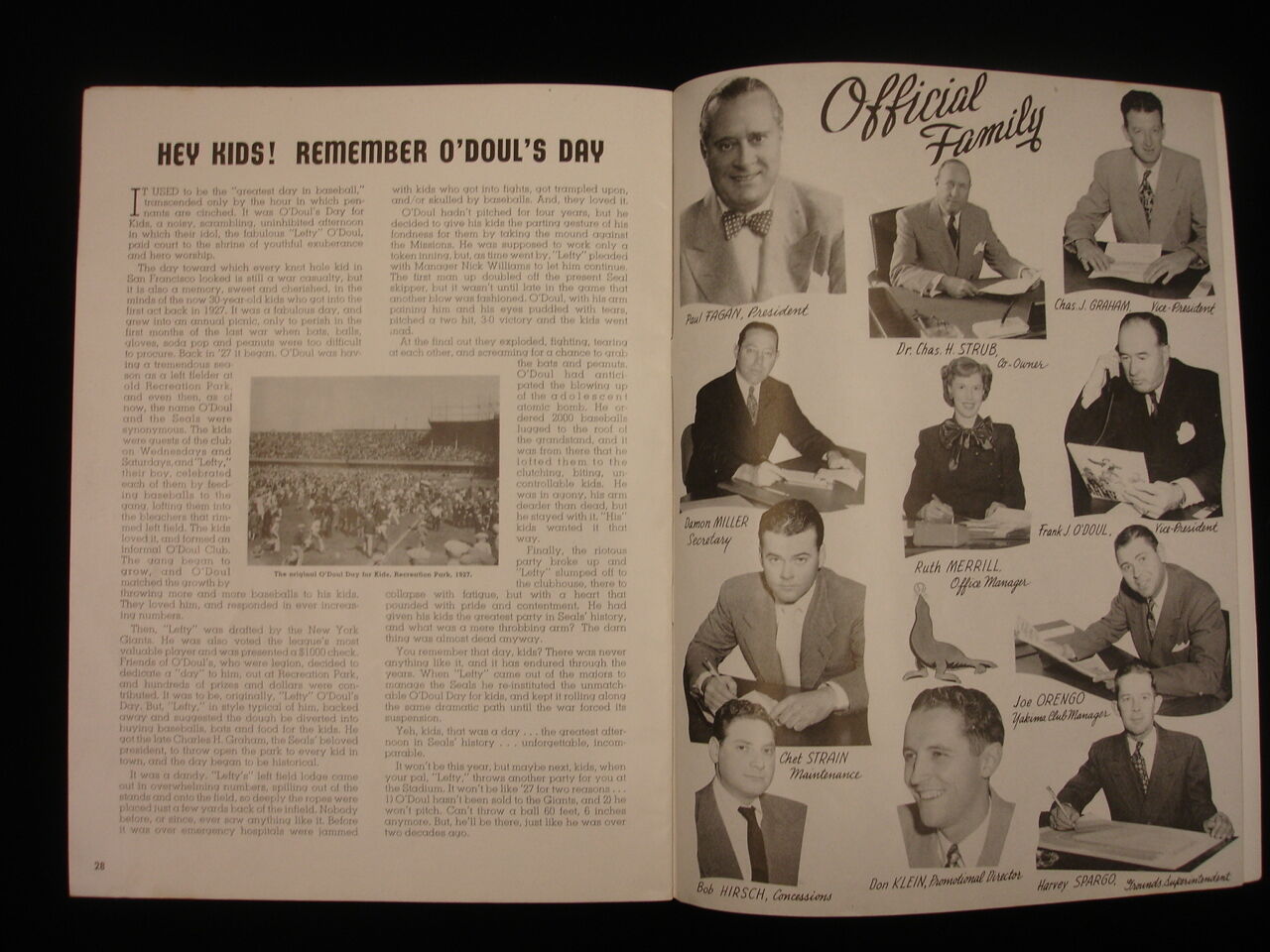 1949 San Francisco Seals PCL Baseball Yearbook