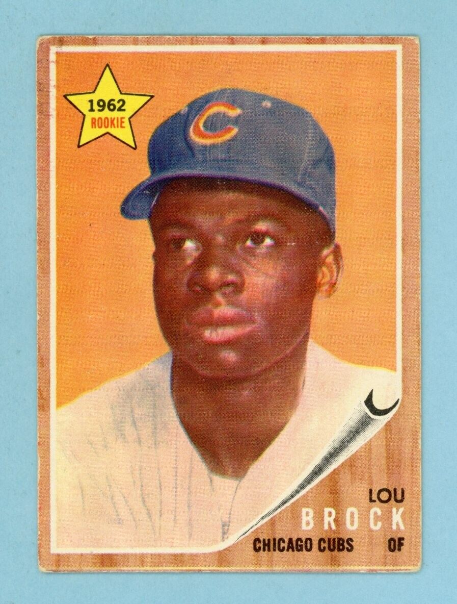 1962 Topps #387 Lou Brock Chicago Cubs Rookie Baseball Card VG+