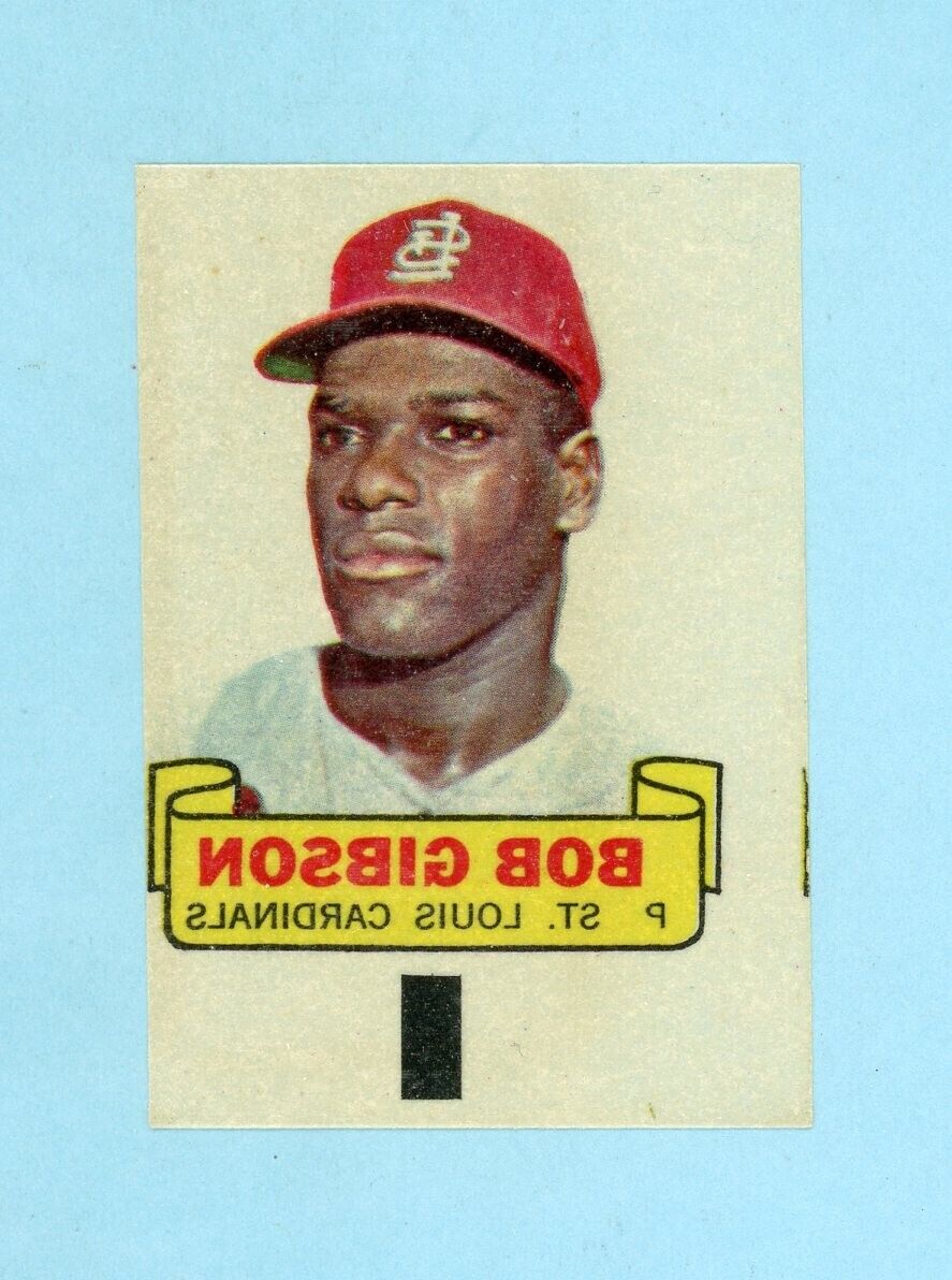 1966 Topps Rub-Off Bob Gibson St. Louis Cardinals Baseball Card