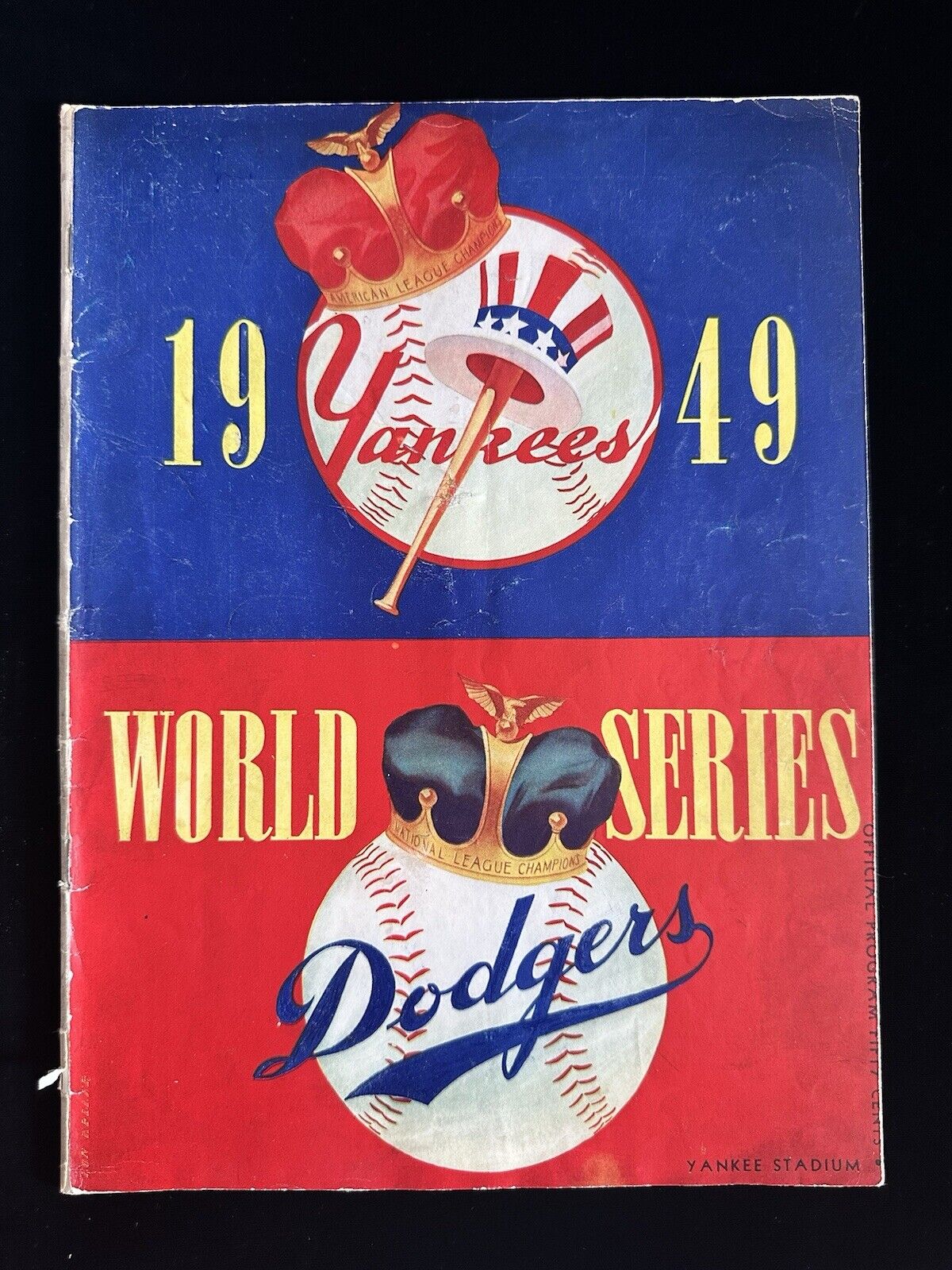 1949 New York Yankees World Series Program vs Brooklyn Dodgers Unscored VG-EX