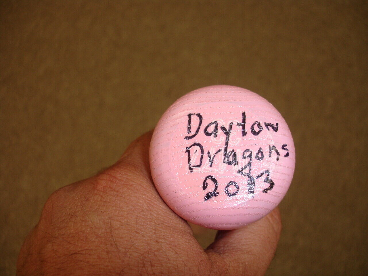 2013 Dayton Dragons Minor League Team Signed Pink Mother's Day Bat - 33 sigs