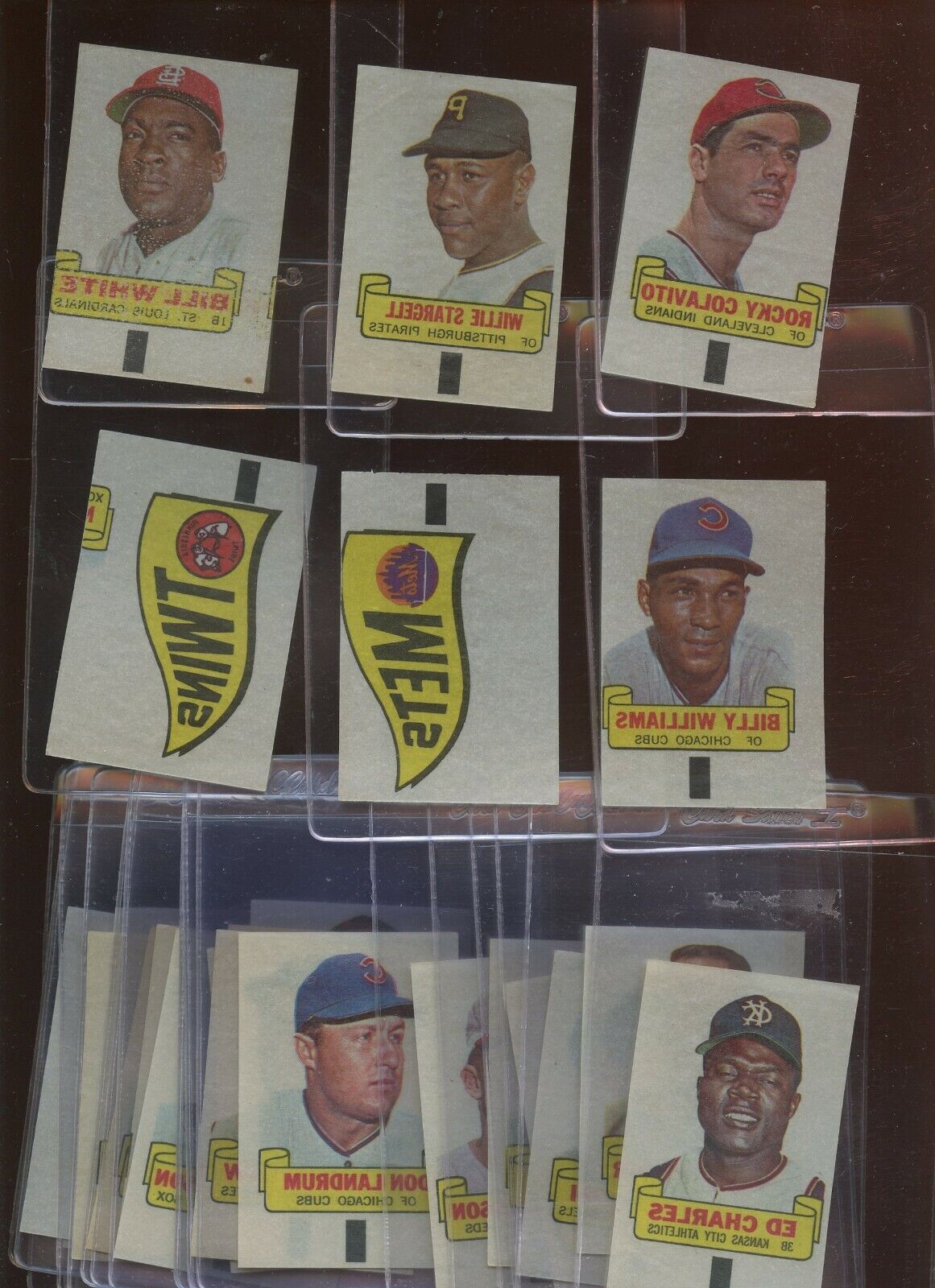 1966 Topps Rub Offs Baseball Card Insert Lot 25 Different w/ Stargell Colavito