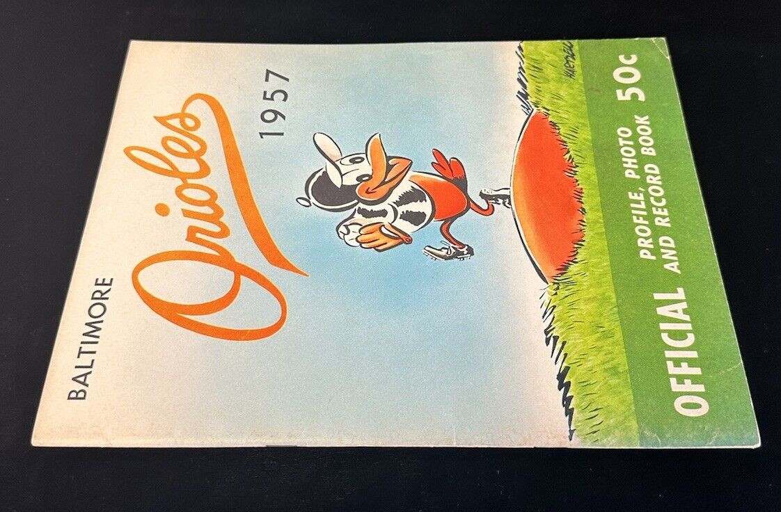 Original 1957 Baltimore Orioles Official Baseball Yearbook w/ Brooks Robinson