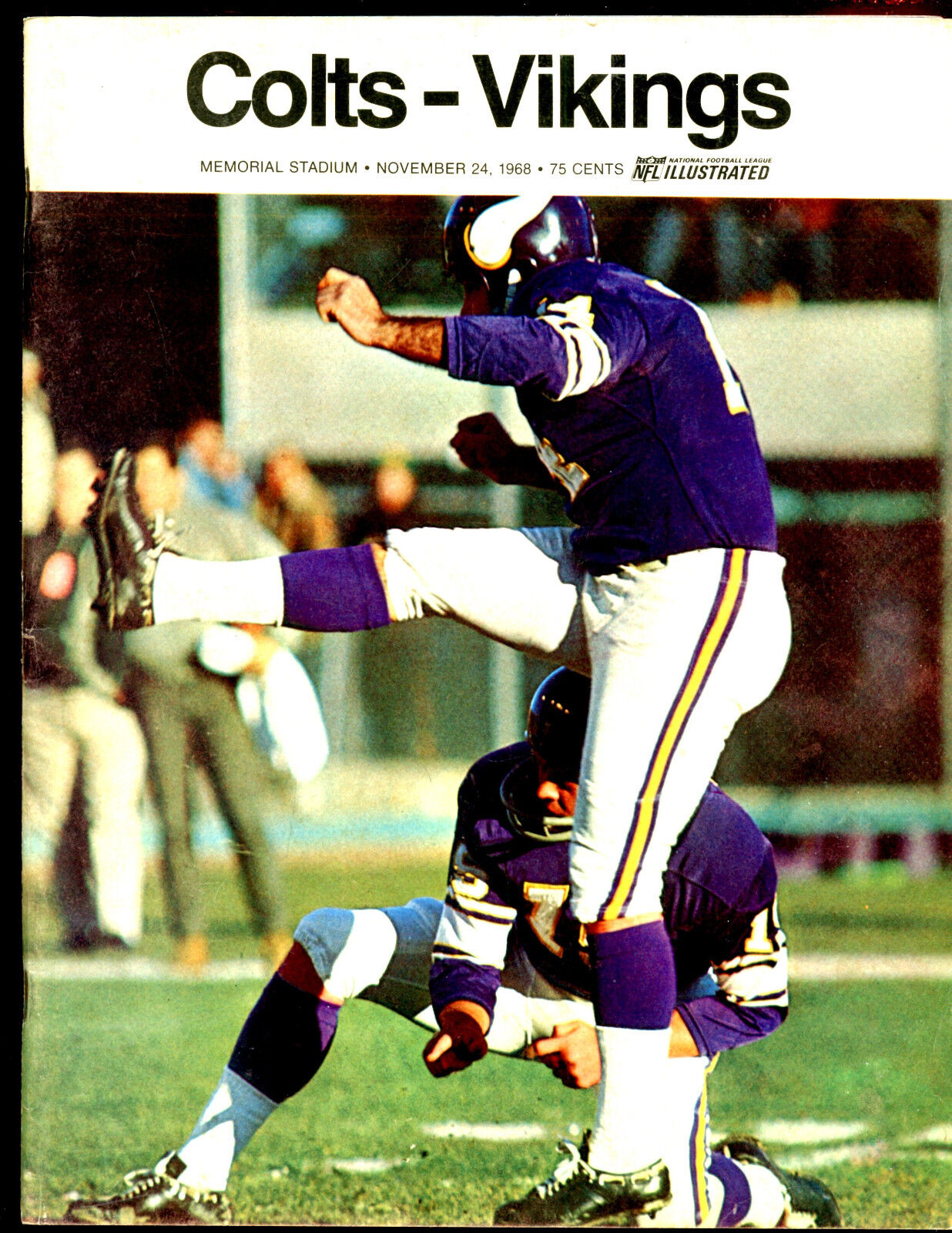 November 24 1968 NFL Football Program Minnesota Vikings at Baltimore Colts EX+