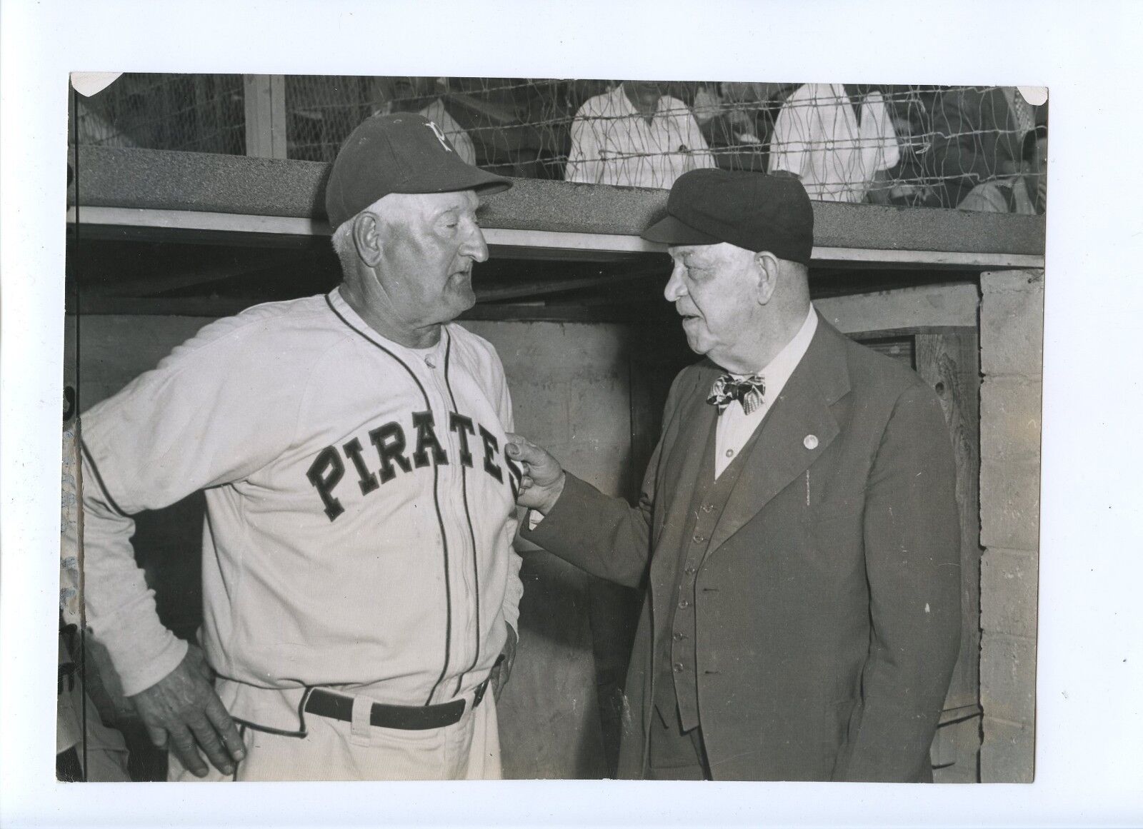 Original March 27 1947 Honus Wagner & Bill Klem 8 X 10 Wire Photo