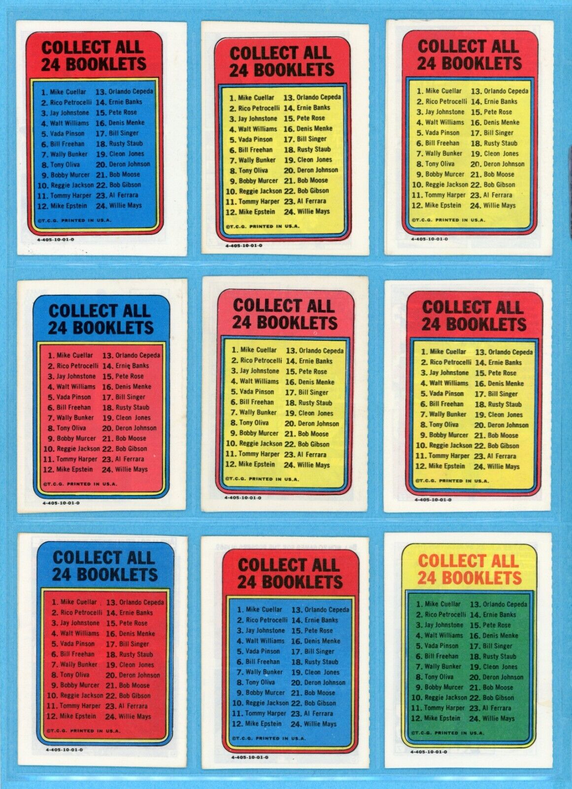 1970 Topps Story Booklets Complete Set of 24 Baseball Card Insert