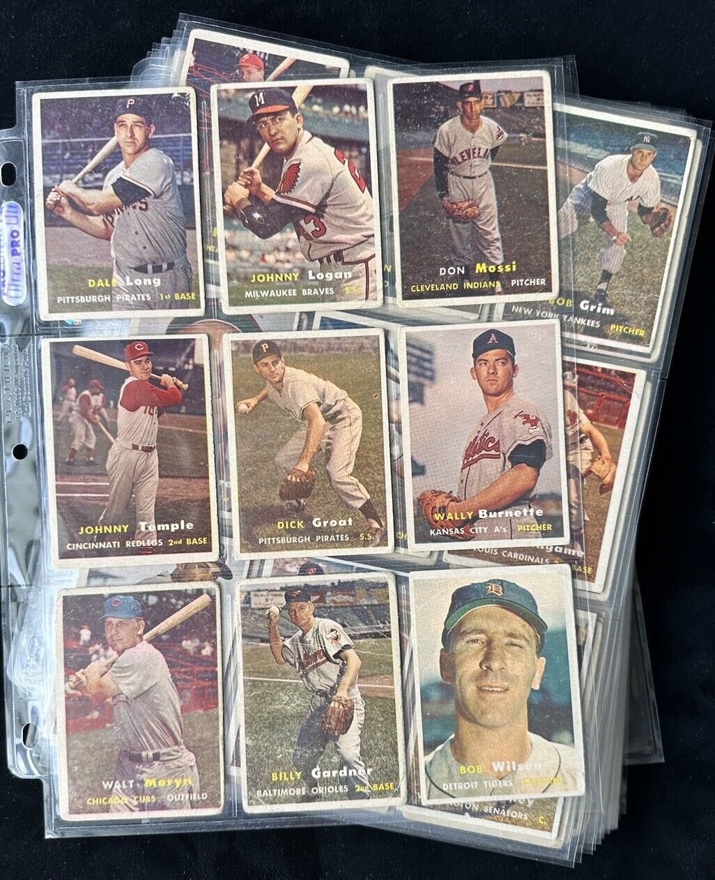 1957 Topps Starter Set Lot of 192 Diff. Baseball Cards w/41 Middle Series