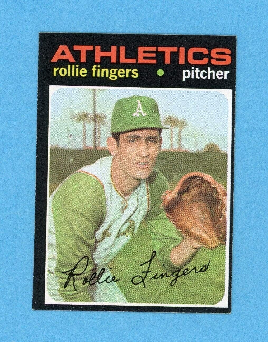 1971 Topps #384 Rollie Fingers Oakland Athletics Baseball Card Ex/Mt - NM o/c