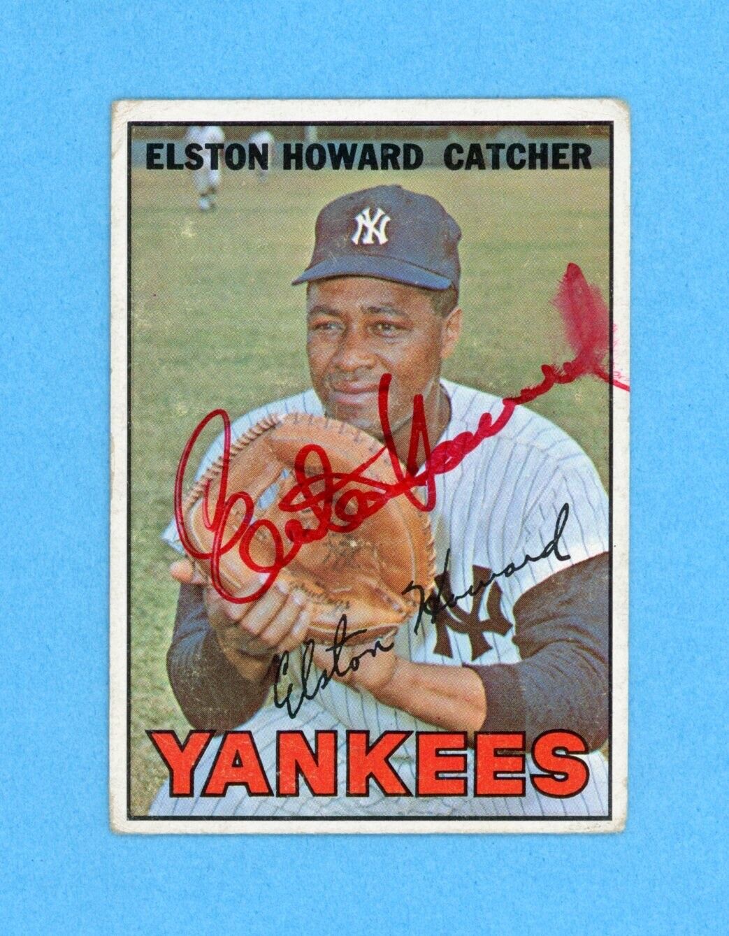 Elston Howard Signed 1967 Topps Card #25 Auto with B&E Hologram