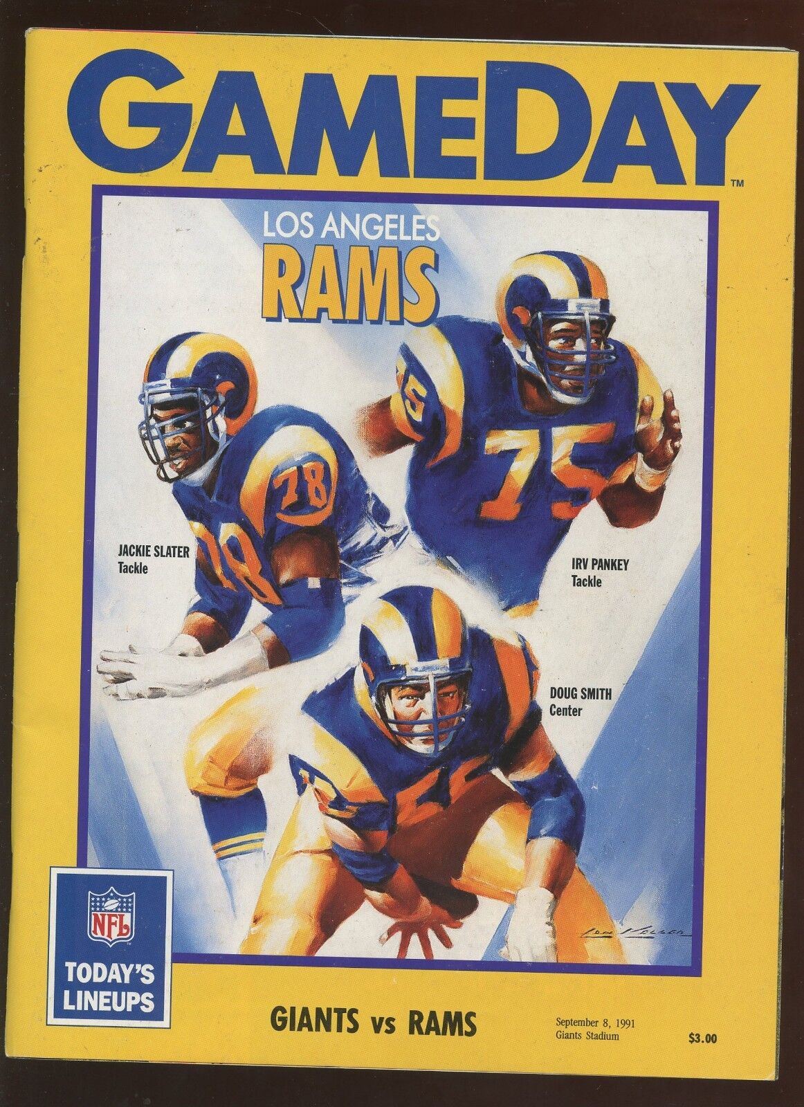 September 8 1991 NFL Football Program Los Angeles Rams at New York GIants EXMT