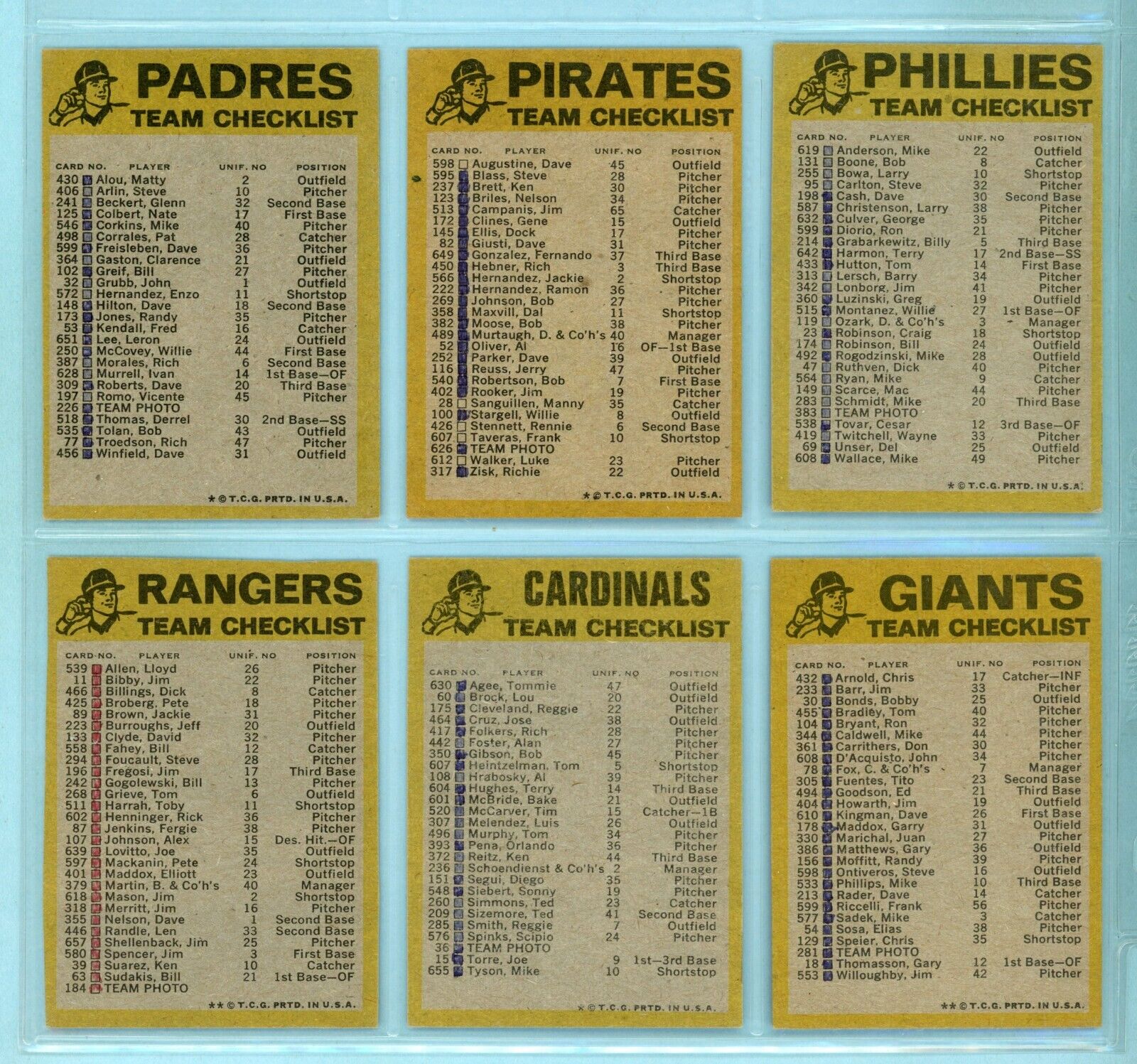 1974 Topps Complete Set of 24 Team Checklist Baseball Cards Ex - Ex/Mt chked bk