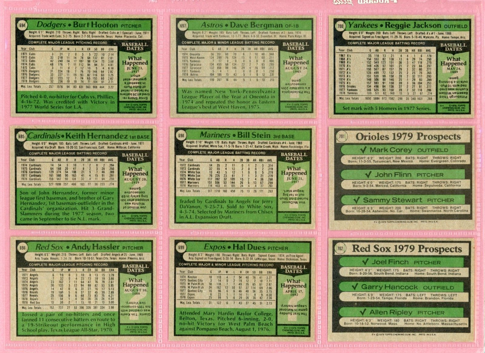 1979 Topps Complete Set of 726 Baseball Cards Mixed Grades