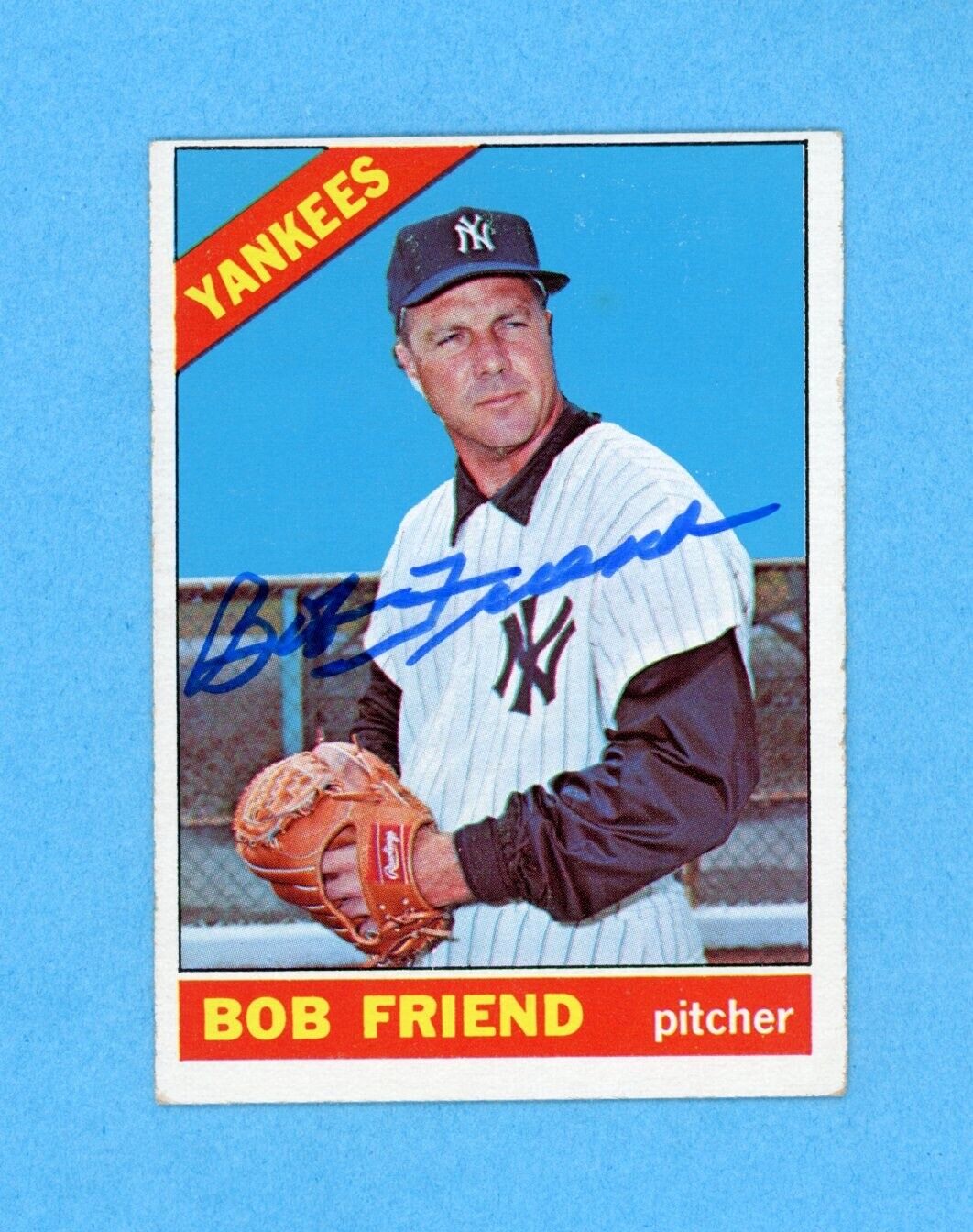 Bob Friend 1966 Topps Signed Card #519 Auto w B&E Hologram