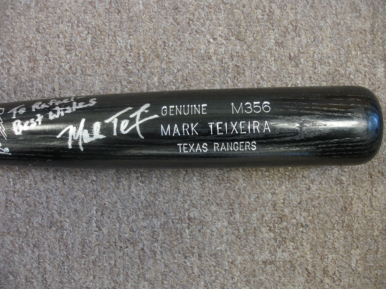 Mark Teixeira Texas Rangers Game Issued Autographed Louisville Slugger M356 Bat