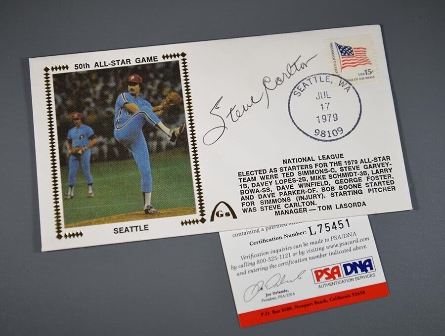 Steve Carlton Signed FDC Cachet Envelope 7/17/79 PSA/DNA Auto