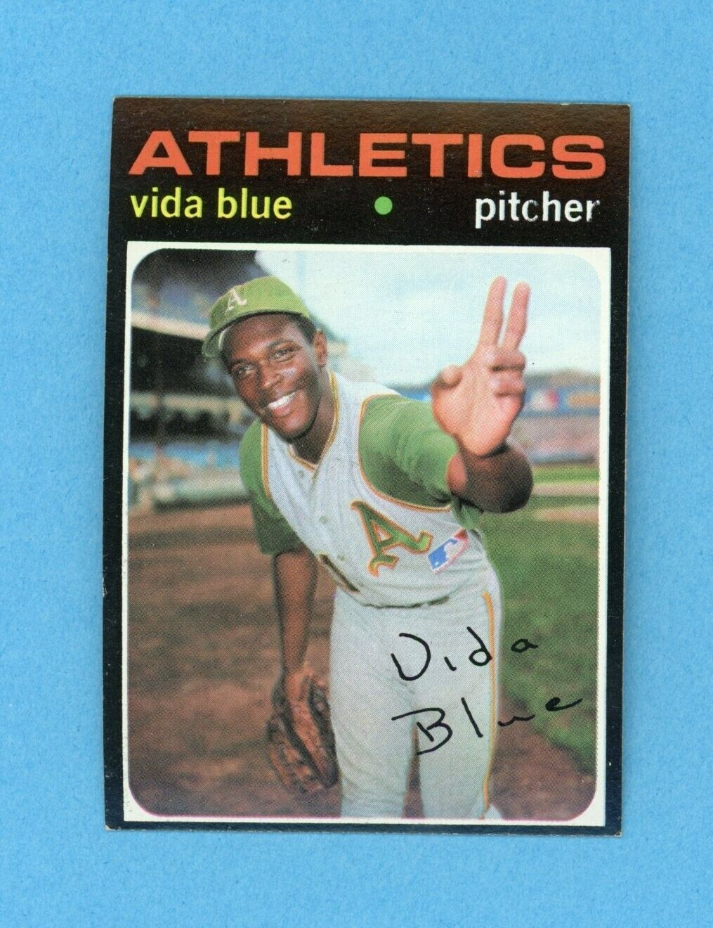 1971 Topps #544 Vida Blue Oakland A's Semi-High Number Baseball Card Ex/Mt - NM