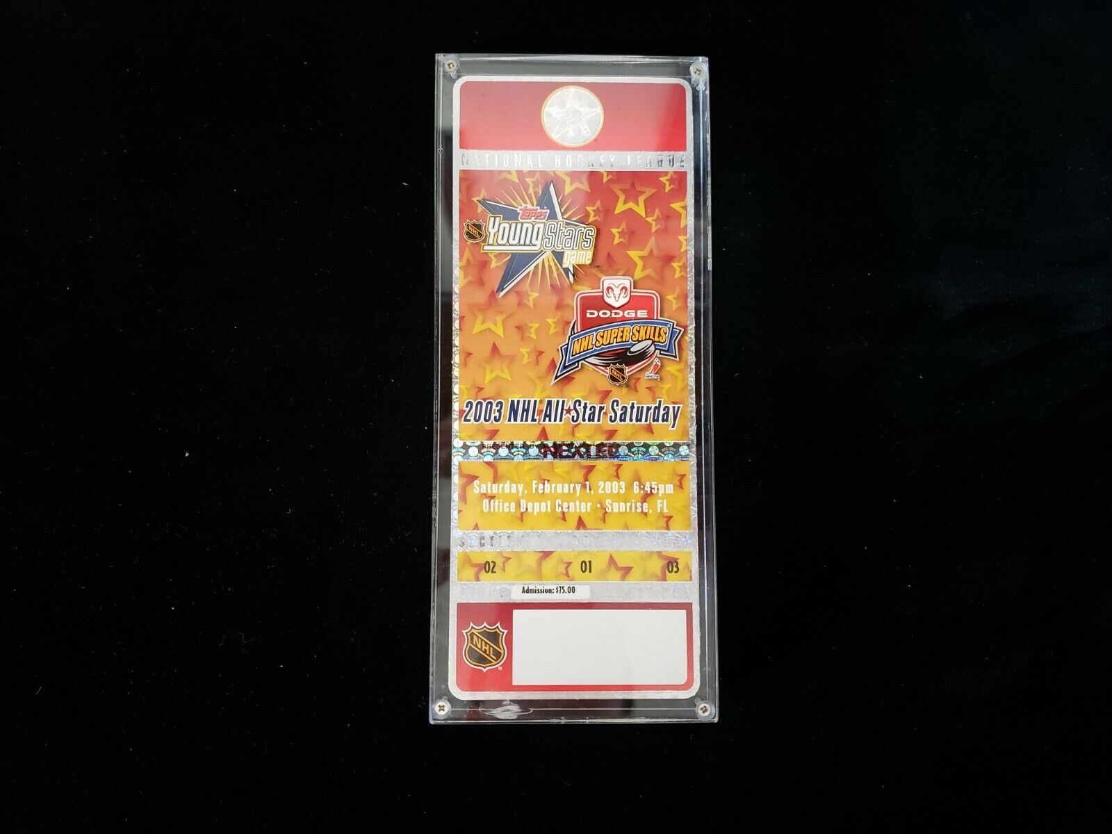 2003 NHL All-Star Game Replica Ticket Paperweight 
