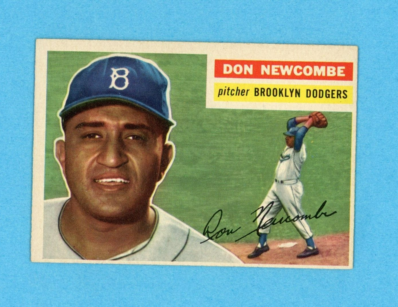 1956 Topps #235 Don Newcombe Brooklyn Dodgers Baseball Card NM o/c