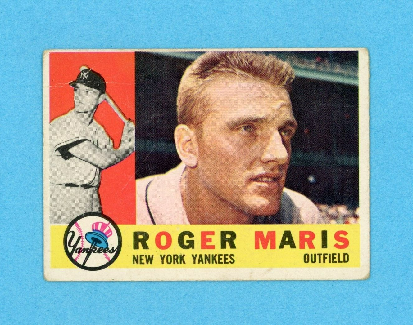 1960 Topps #377 Roger Maris New York Yankees Baseball Card Low Grade