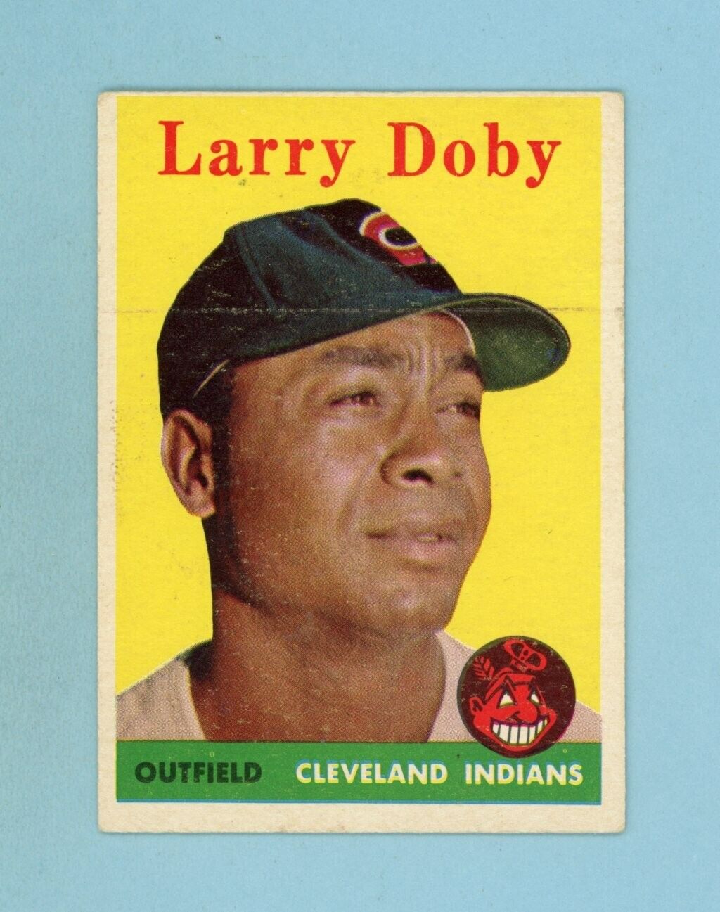 1958 Topps #424 Larry Doby Cleveland Indians Baseball Card Vg/Ex print line