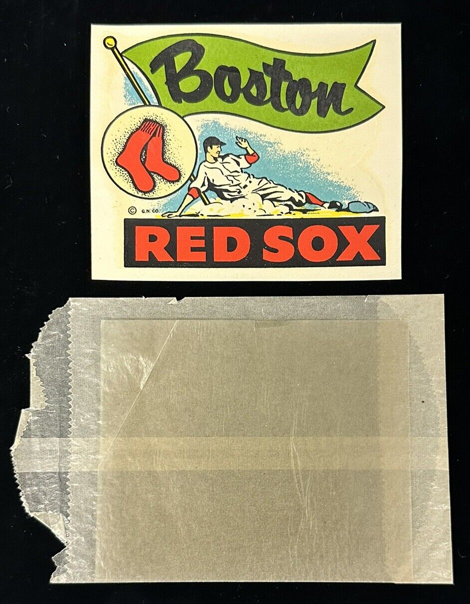 Original 1960s-1970s Boston Red Sox 3.5 x 4.25” Color Decal Transfer - Rare!