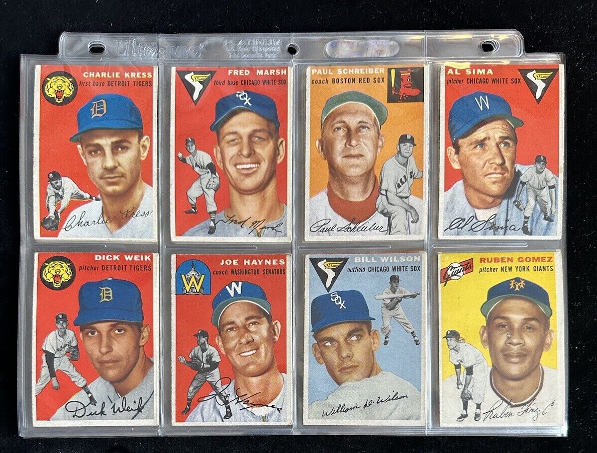 1954 Topps Baseball  Starter Set Lot of 127 Different w/ Bauer Groat  VG to EX