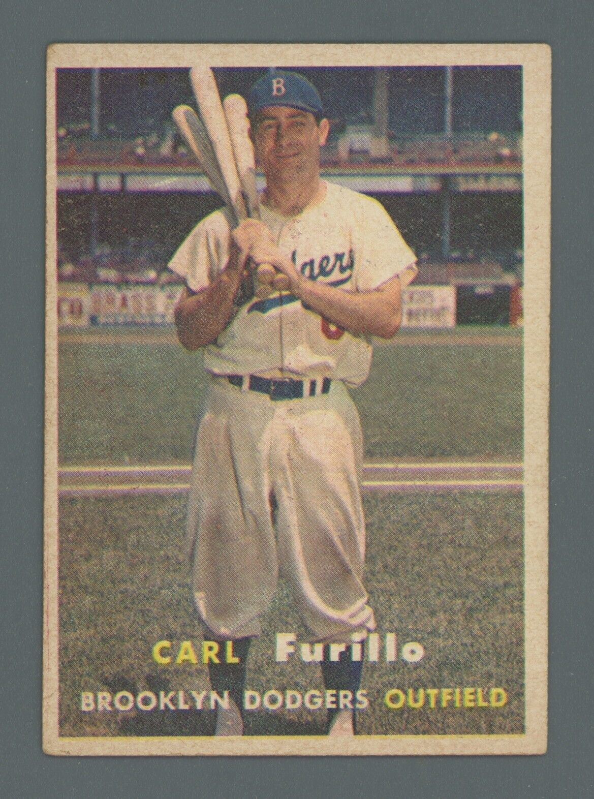 1957 Topps #45 Carl Furillo Brooklyn Dodgers Baseball Card Vg/Ex