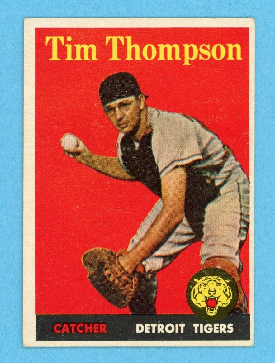 1958 Topps #57 Tim Thompson Detroit Tigers Yellow Letters Baseball Card Vg/Ex