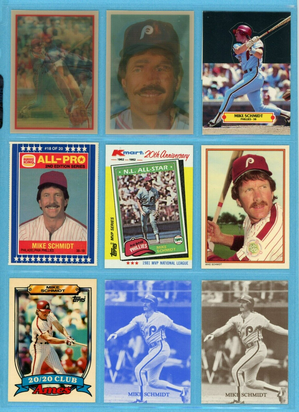 1976 - 1990 Mike Schmidt Lot of 75 Different Baseball Cards Ex/Mt - NM