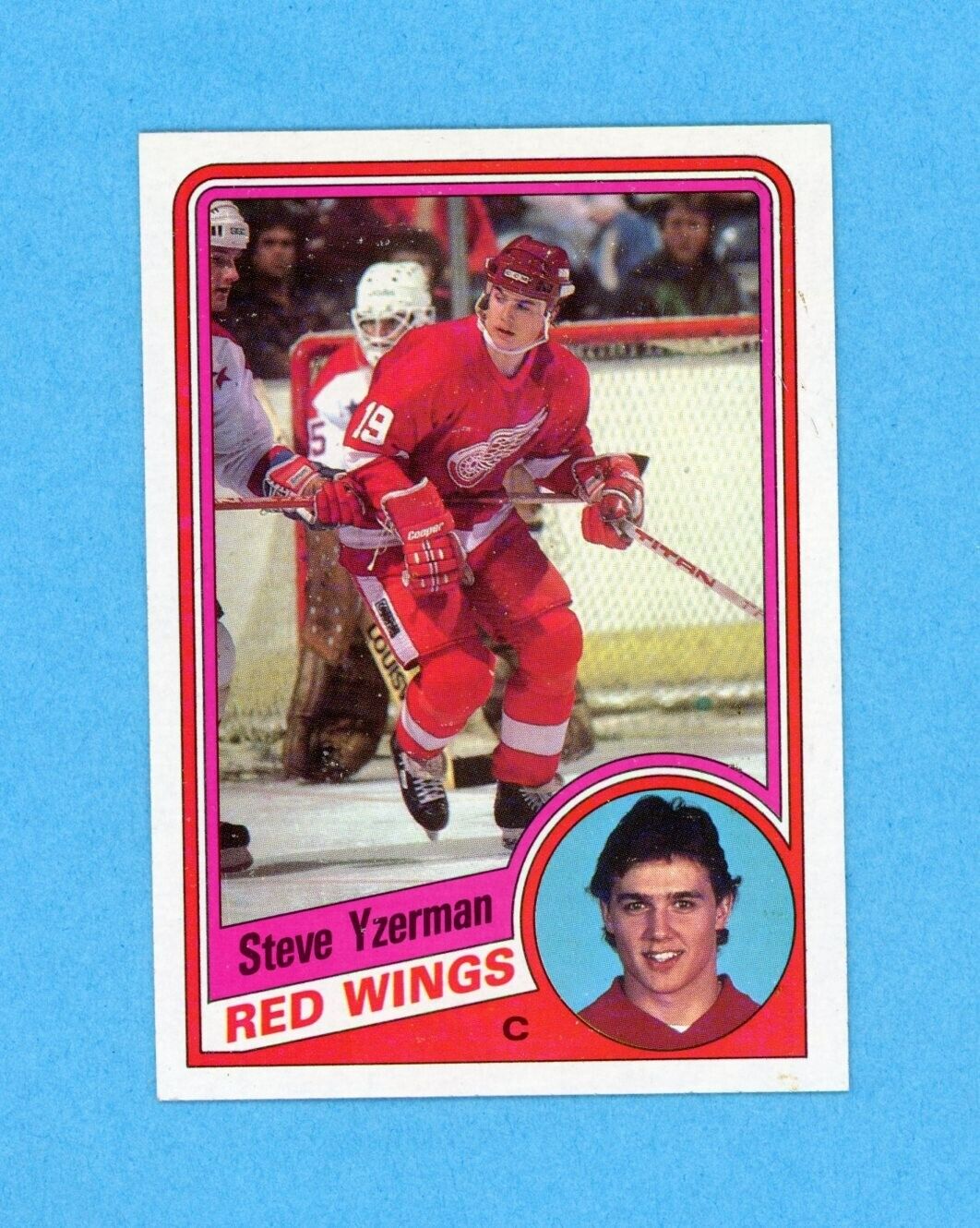 1984-85 Topps #49 Steve Yzerman Detroit Red Wings Rookie Hockey Card NM