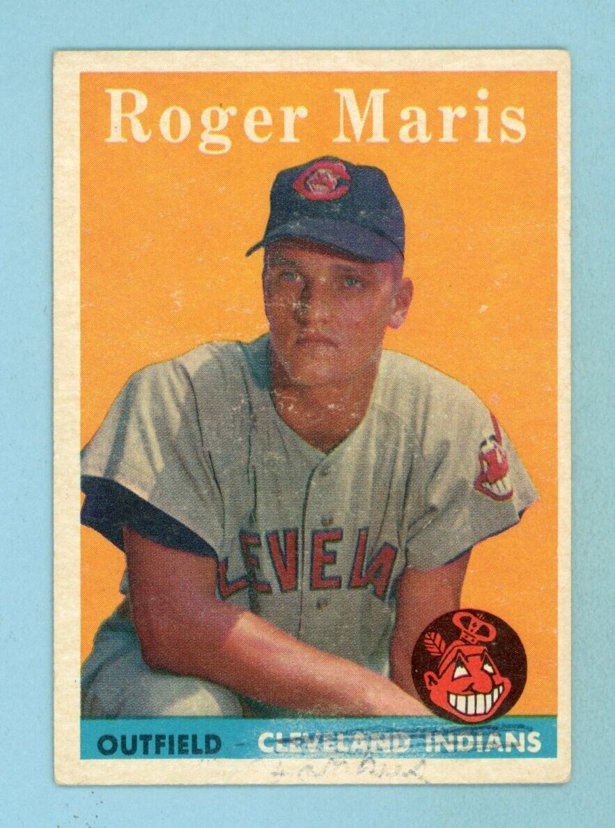 1958 Topps #47 Roger Maris Cleveland Indians Rookie Baseball Card EX ap wrt frt