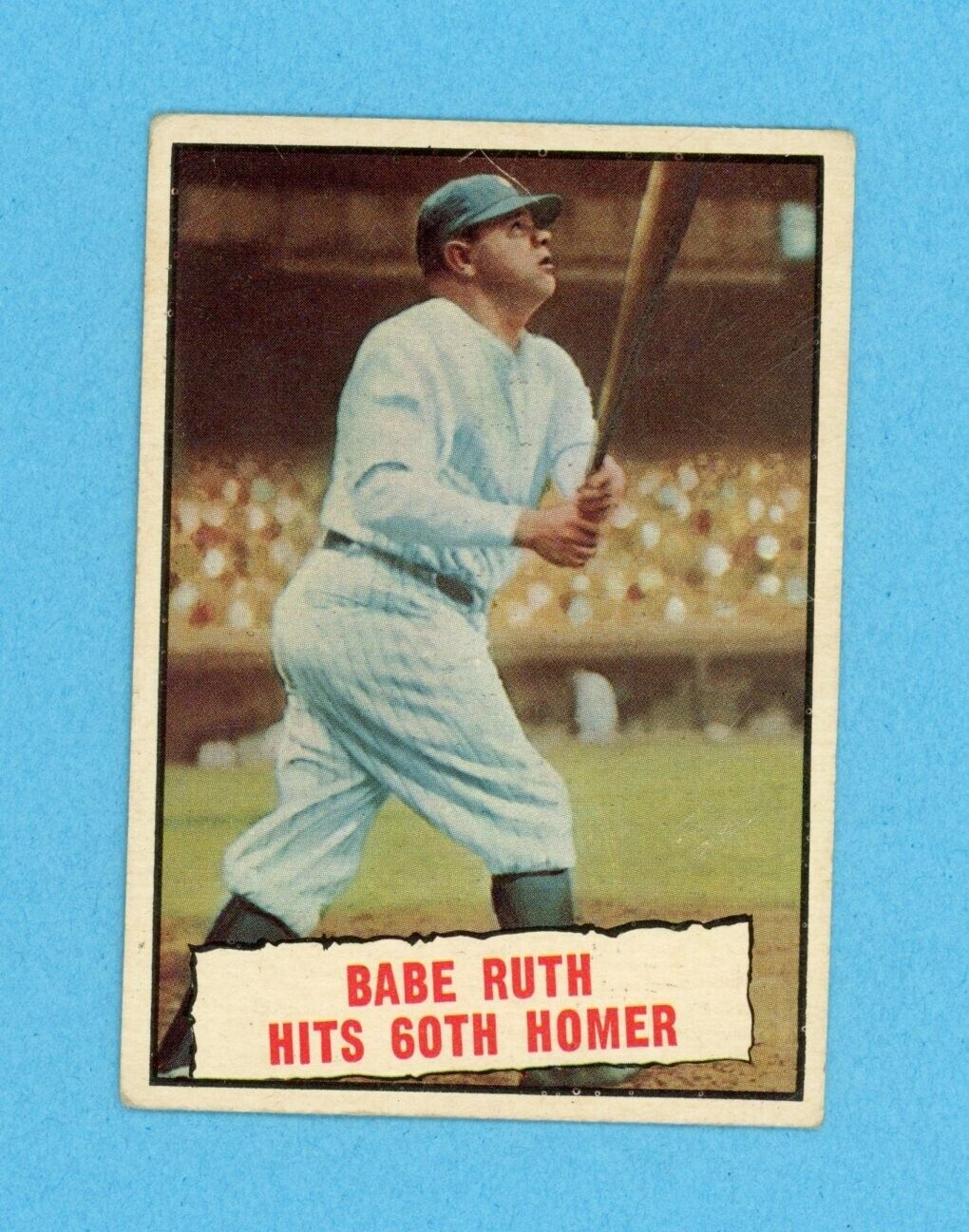 1961 Topps #401 Babe Ruth Hits 60th Homer New York Yankees Baseball Card Vg-Vg+