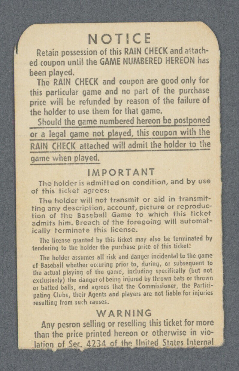 1962 World Series Ticket Stub NY Yankees vs San Francisco Giants Yankee Stadium