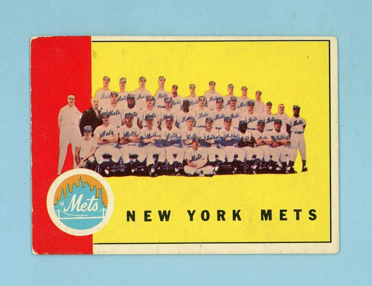 1963 Topps #473 New York Mets Team Semi-High Number Baseball Card Low Grade