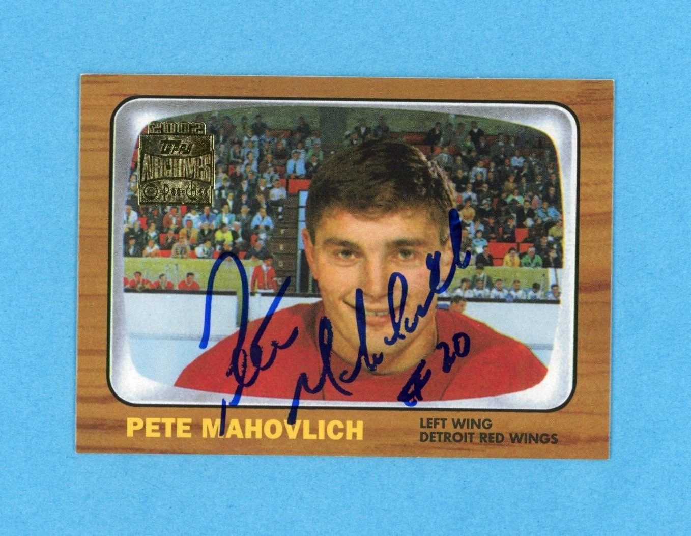 Pete Mahovlich 2001-02 Topps/OPC Archives #80 Autographed Hockey Card