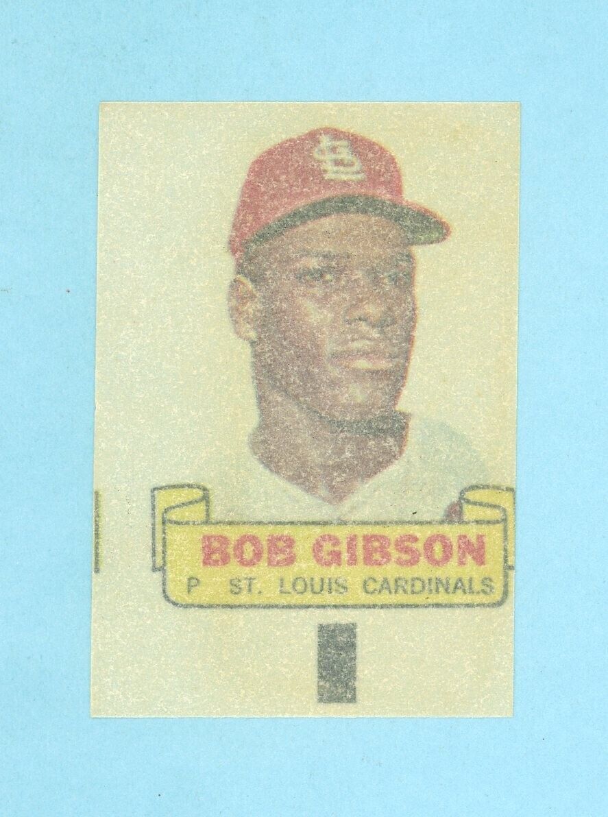 1966 Topps Rub-Off Bob Gibson St. Louis Cardinals Baseball Card